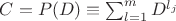 $C=P(D)\equiv\sum_{l=1}^mD^{l_j}$