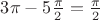 $3\pi-5\frac{\pi}2=\frac{\pi}2$