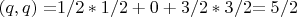$(q,q)=$$1/2*1/2+0+3/2*3/2$$=5/2$