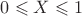 $0\leqslant X\leqslant 1$