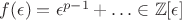 $f(\epsilon)=\epsilon^{p-1}+\ldots\in\mathbb Z[\epsilon]$