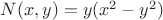 $N(x,y)=y(x^2-y^2)$