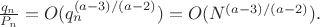 $\frac{q_n}{P_n}=O(q_n^{(a-3)/(a-2)})=O(N^{(a-3)/(a-2)}).$ $\frac{q_n}{P_n}=O(q_n^{(a-3)/(a-2)})=O(N^{(a-3)/(a-2)}).$