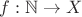 $f:\mathbb {N} \to X$