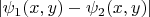 $|\psi_1(x,y)-\psi_2(x,y)|$
