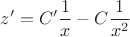 $$z'=C'\frac{1}{x}-C\frac{1}{x^2}$$