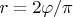 $r=2\varphi/\pi$