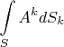 $$\int\limits_S A^k dS_k$$
