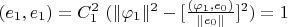 $(e_1, e_1) = C_1^2 \ ( \| \varphi_1 \|^2 - [\frac{(\varphi_1, e_0)}{\|e_0\|}]^2 ) = 1 $