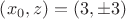 $\left(x_0,z\right)=\left(3,\pm3\right)$