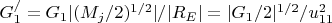 $  G_1^/ = G_1|(M_j/2)^{1/2}|/|R_E| = |G_1/2|^{1/2}/u_{11}^2$