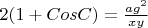 $2(1+CosC)=\frac{ag^2}{xy}$