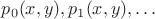 $p_0(x,y), p_1(x,y), \ldots$