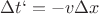 $\Delta t`= -v \Delta x$