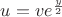$u=ve^{\frac{y}{2}}$