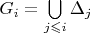 $G_i = \bigcup \limits_{j \leqslant i}\Delta_j$