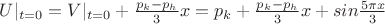 $U|_{t=0}=V|_{t=0}+\frac{p_k-p_h}{3}x = p_k+\frac{p_k-p_h}{3}x+sin\frac{5\pi\\x}{3}$