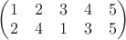 $\begin{pmatrix} 1 & 2 & 3 & 4 & 5 \\ 2 & 4 & 1 & 3 & 5 \end{pmatrix}$