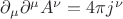 $\partial_\mu\partial^\mu A^\nu = 4\pi j^\nu$