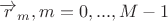 $\overrightarrow{r}_m, m=0,...,M-1$ $\overrightarrow{r}_m, m=0,...,M-1$