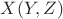 $\(X(Y, Z)\)$