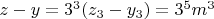 $z-y=3^3(z_3-y_3)=3^5m^3$