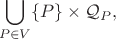 $$\bigcup_{P\in V} \{P\}\times\mathcal Q_P,$$