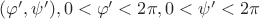 $(\varphi', \psi'), 0<\varphi'<2\pi, 0<\psi'<2\pi$