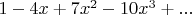 $ 1-4x+7x^2-10x^3+... $