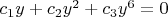 $c_1 y + c_2 y^2 + c_3 y ^6 = 0$
