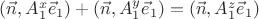 $(\vec n,A_1^x\vec e_1)+(\vec n,A_1^y\vec e_1)=(\vec n,A_1^z\vec e_1)$