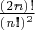 $\frac{(2n)!}{(n!)^2}$