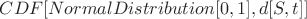 $CDF[NormalDistribution[0, 1], d[S, t]]$