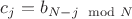 $c_{j} = b_{N-j\mod N}$