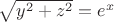 $\sqrt{y^{2}+z^{2}}=e^{x}$