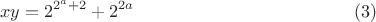 $$xy=2^{2^a+2}+2^{2a} \eqno {(3)}$$