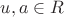 $u,a\in R$ $u,a\in R$