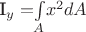 I_y = $$\int\limits_{A}^{}$$x^2dA