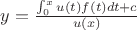 $ y = \frac{\int_0^x{u(t)f(t)dt} + c}{u(x)}$