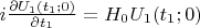 $i\frac{\partial U_1(t_1;0)}{\partial t_1}=H_0U_1(t_1;0)$