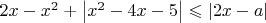 $2x - {x^2} + \left| {{x^2} - 4x - 5} \right| \leqslant \left| {2x - a} \right|$