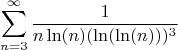 $$\sum\limits_{n=3}^{\infty} \frac{1}{n\ln(n)(\ln(\ln(n)))^3}$$