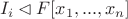 $I_{i} \lhd F[x_{1},...,x_{n}]$