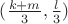 $(\frac{k+m}{3},\frac{l}{3})$