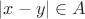$|x-y|\in A$