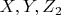 $ X,  Y,  Z_2 $