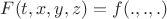$F(t,x,y,z)=f(.,.,.)$ $F(t,x,y,z)=f(.,.,.)$
