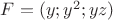 $F=(y;y^2;yz)$