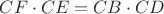 $CF\cdot CE=CB\cdot CD$