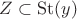 $Z\subset\mathrm{St}(y)$